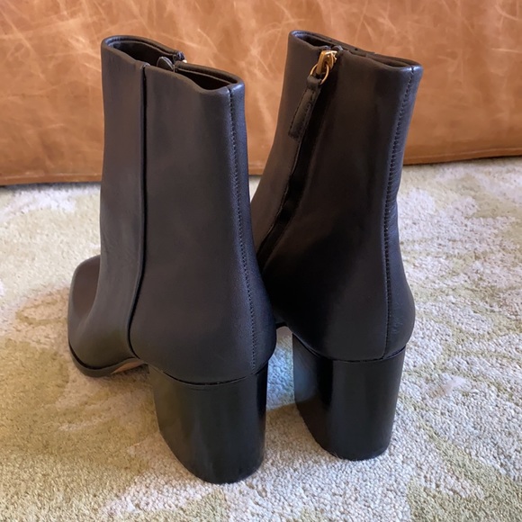 J. Crew Shoes Jcrew Sadie Stackedheel Ankle Boots In Leather Ba566